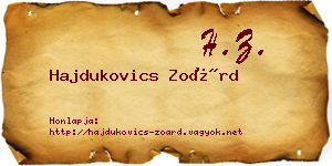 Hajdukovics Zoárd névjegykártya